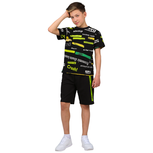 KRUTTO Костюмы детские/Спортивный костюм для мальчика/подростковые/костюм футболка с шортами (р. 140)