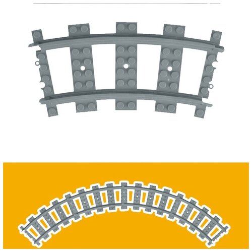 фото Детали лего 53400, железная дорога, поворот track plastic (rc trains) curved 8 штук china