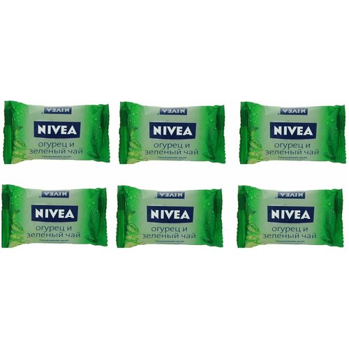 NIVEA Мыло-уход Огурец и зелёный чай, 90гр., 6 шт