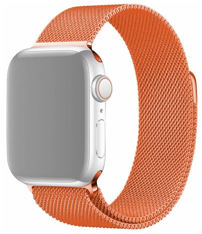 Ремешок на смарт часы Apple Watch (Эпл Вотч) 38/40/41 мм InnoZone оранжевый, миланская петля, металлический