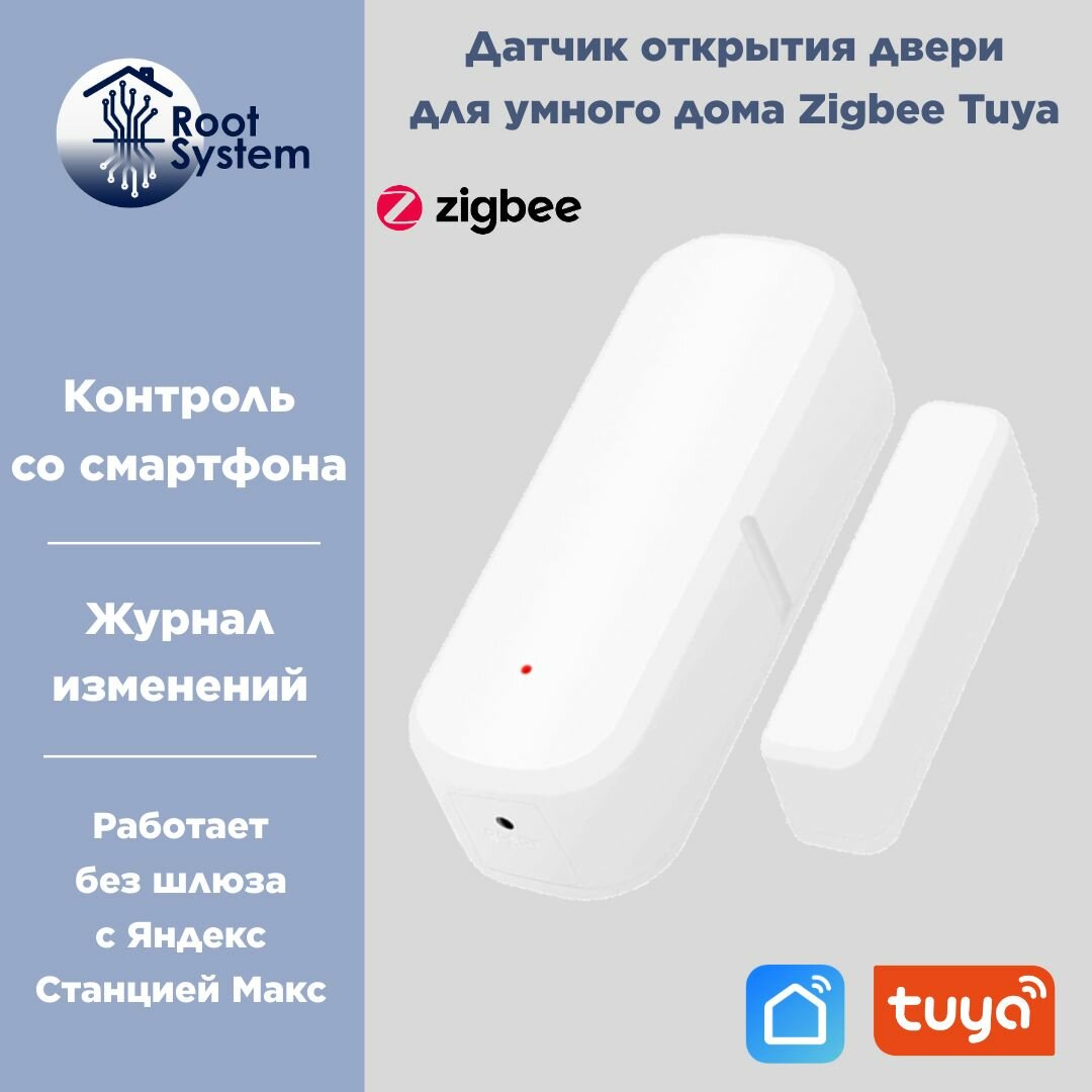 Датчик закрытия окон и дверей Zigbee Tuya с дистанционным контролем в приложении Smart Life