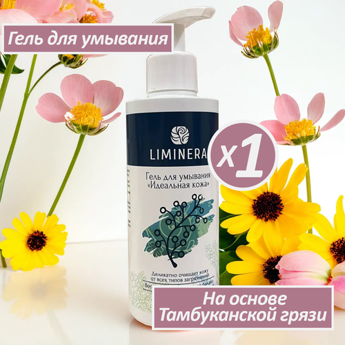 Гель для умывания Liminera на основе лечебной грязи тамбуканского озера Идеальная кожа, 1 шт, 200 мл.