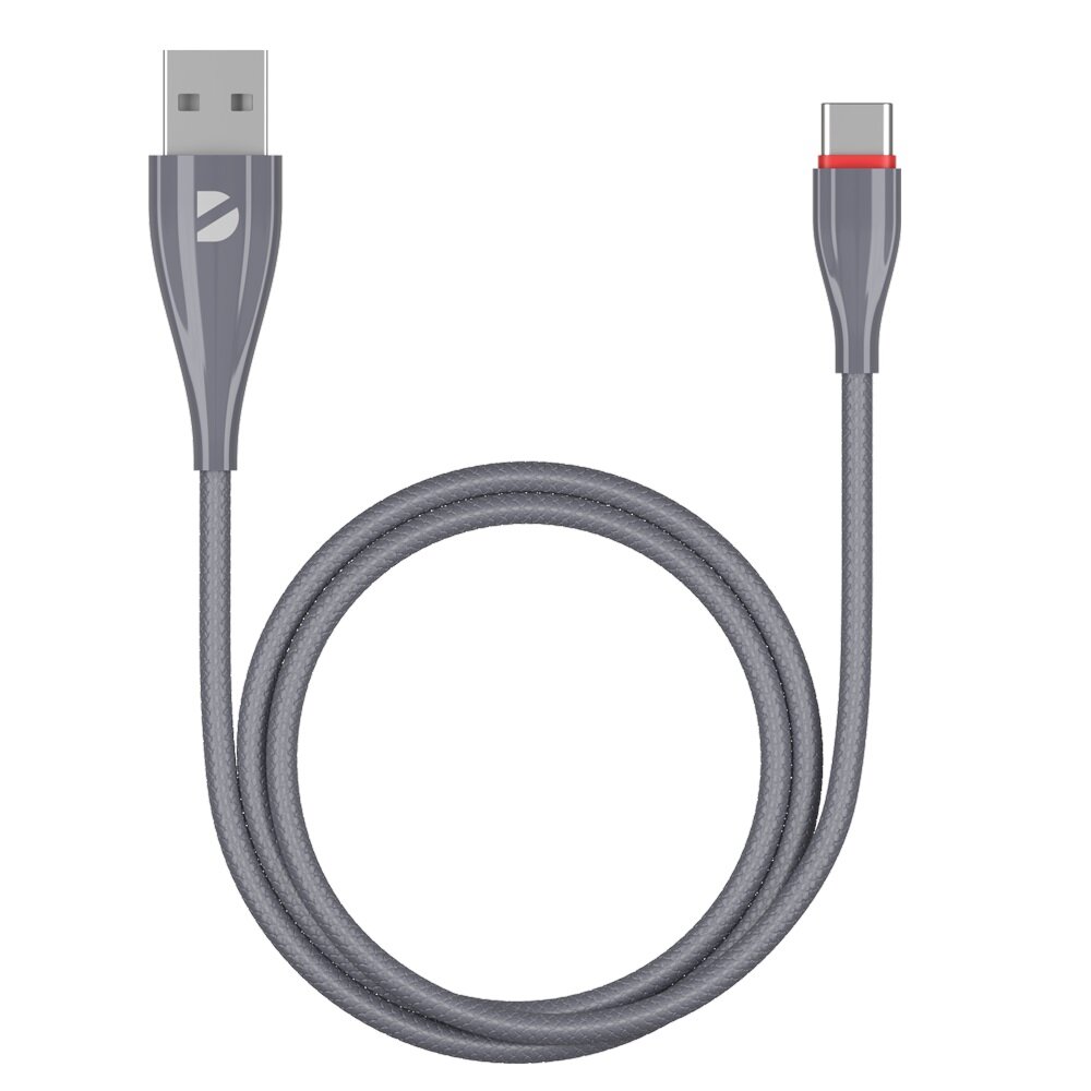 Кабель DEPPA Ceramic, USB A(m), USB Type-C (m), 1м, серый [72289] - фото №5