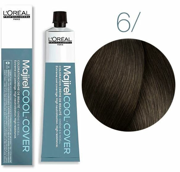 L'Oreal Professionnel Majirel Cool Cover Крем-краска 6 темный блонд 60мл — фото 1