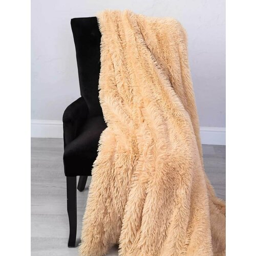 Пушистый плед с длинным ворсом на кровать/диван размером 220х240 см