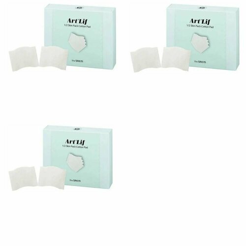 The Saem Пэды для лица хлопковые очищающие в наборе Art'Lif 1/2 Skin Pack Cotton Pad 60шт в уп, 3 уп