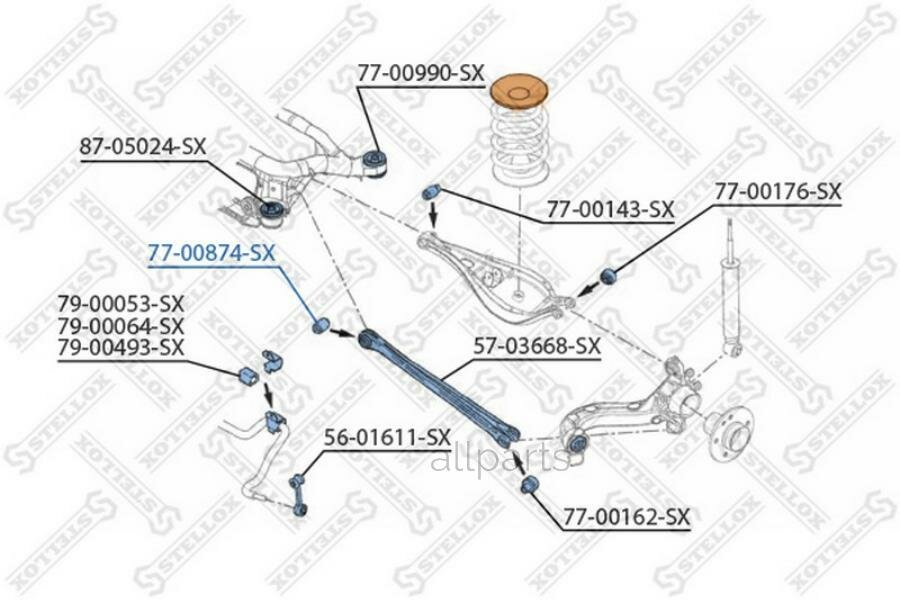 STELLOX 7700874SX сайлентблок рычага зад. нижн!\ BMW E36/E46/Z1/Z4 90>