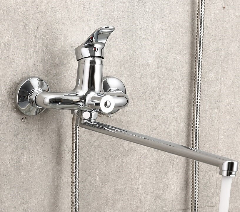 Смеситель для ванны одноручковый FRAP F2214-B с изливом 40 см