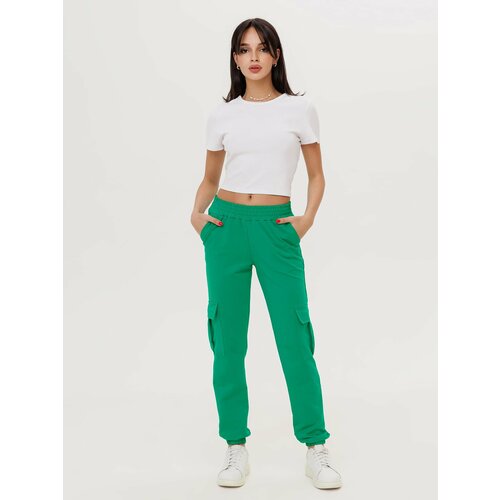 Брюки спортивные Modellini, размер 42, зеленый брюки палаццо modellini размер 42 зеленый