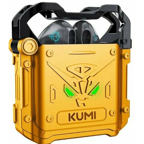 Наушники беспроводные KUMI Mech X3 с микрофоном золото 3542₽