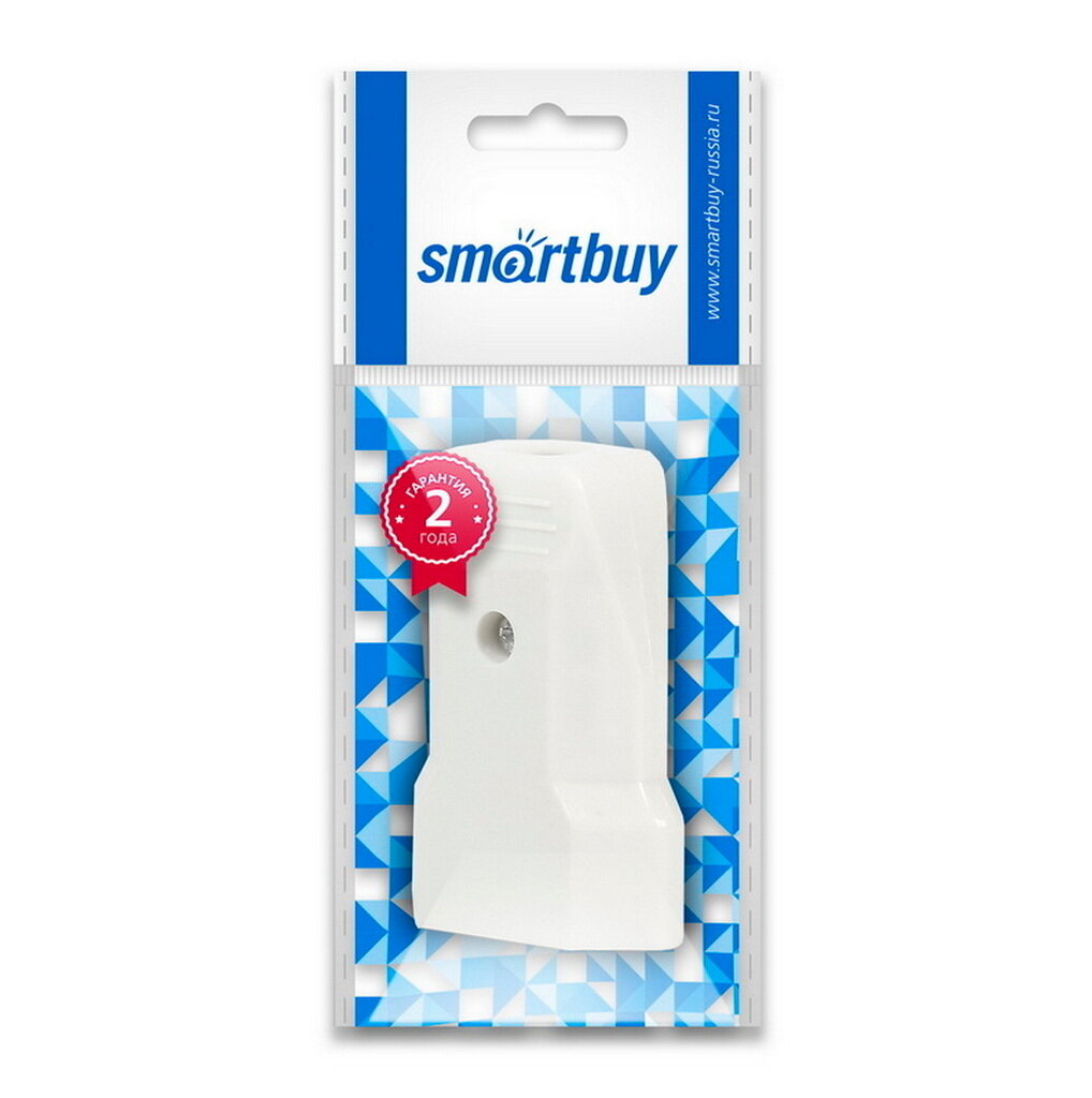 Штепсельное гнездо Smartbuy, под плоскую вилку белое 2,5А 250В — фото 1
