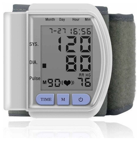 Тонометры Xiaomi Тонометр цифровой, на запястье, от батареек АА, манжета универсальная