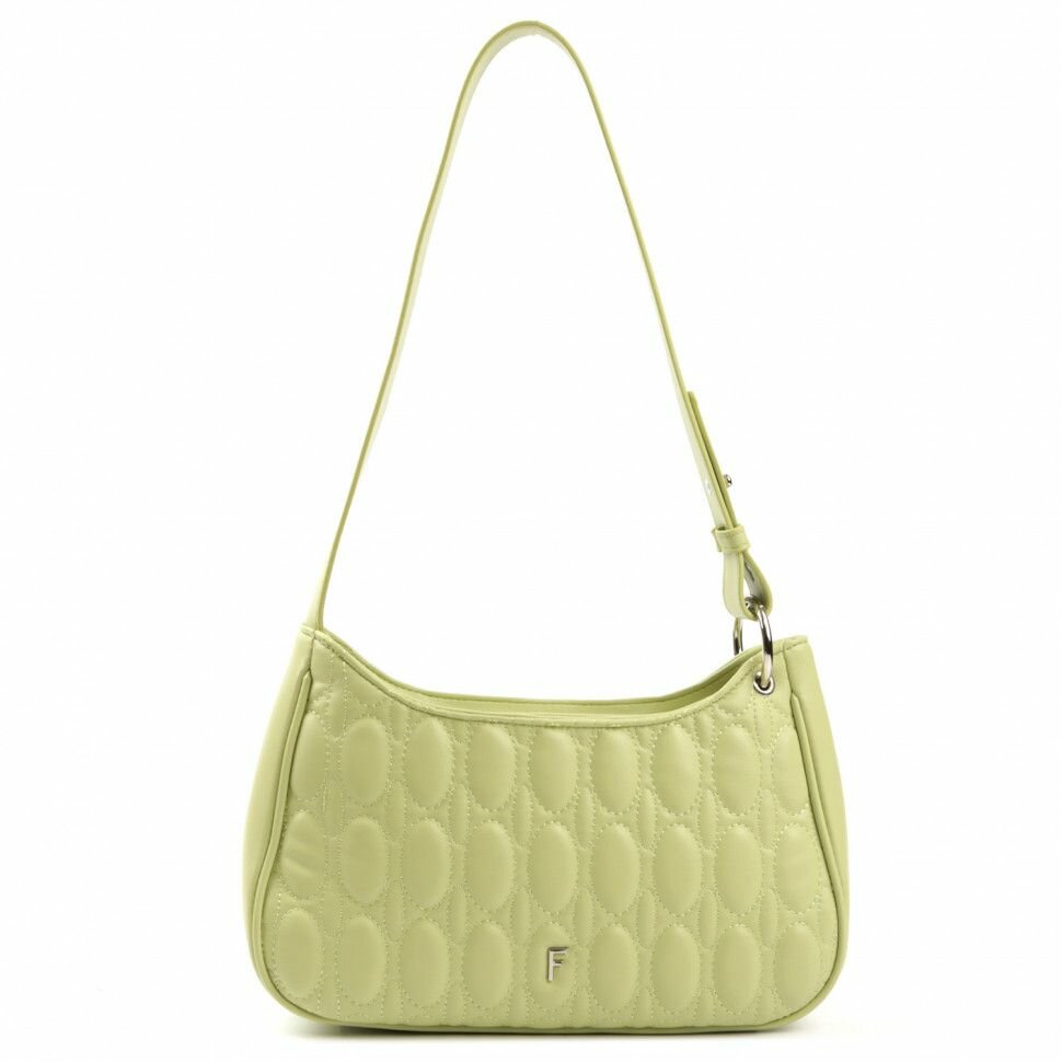 Сумка багет FABRETTI, фактура стеганая, зелёный