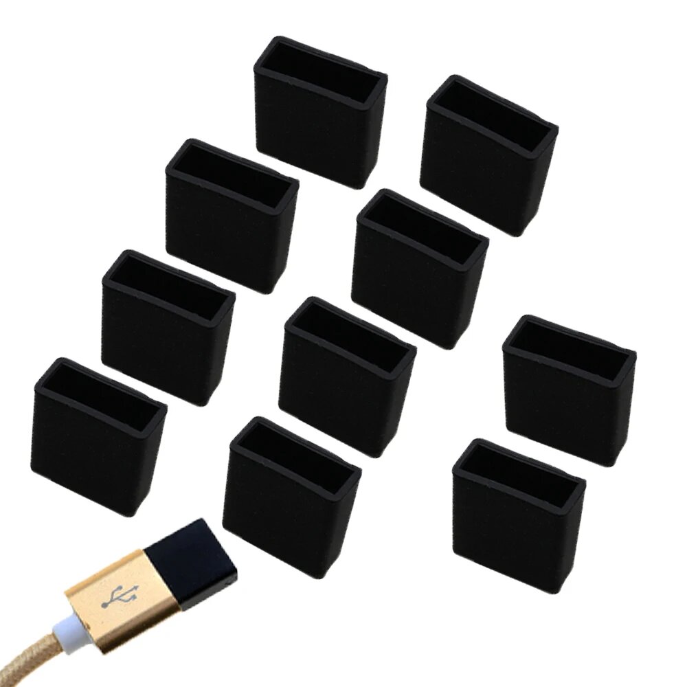 Силиконовые пылезащитные колпачки для разъемов USB, YUXI, 10 шт.