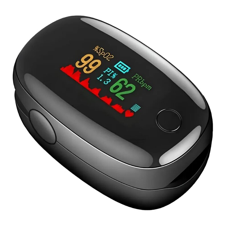 Медицинский пульсоксиметр на палец Oximeter SMH-01, Black, черный
