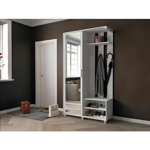 Прихожая Вита Ларго-2 ЛДСП с зеркалом белая 115 см x 210 см x 42 см 22690₽