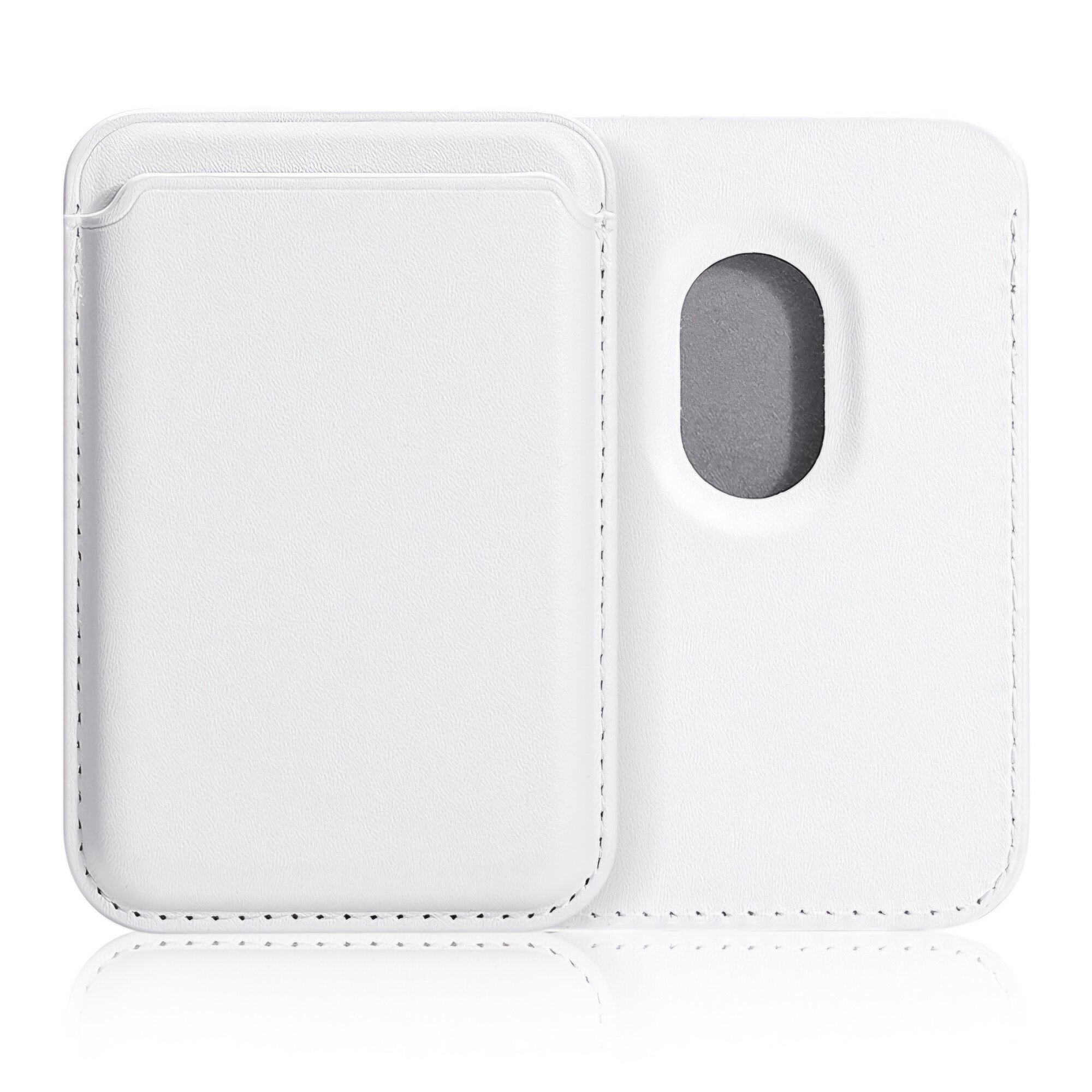 Картхолдер Magsafe Wallet Apple iPhone для хранения водительского удостоверения и кредитных карт (белый, с логотипом)