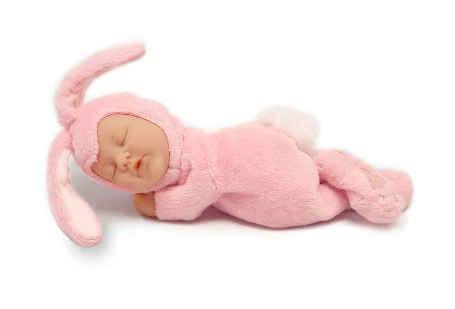 Пупс мягконабивной коллекционный Anne Geddes "Кролик розовый" 23 см