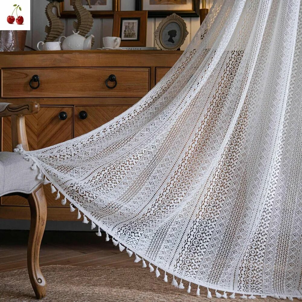 Занавеска нитяная хлопок фатин полупрозрачная 2 шт 150х220см