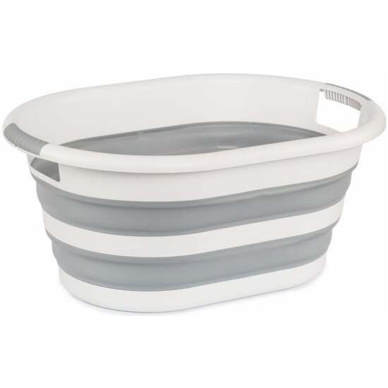 Корзина для белья Hobby Life MAGIC 38 л складная пластик/силикон серый (HL081064GR)