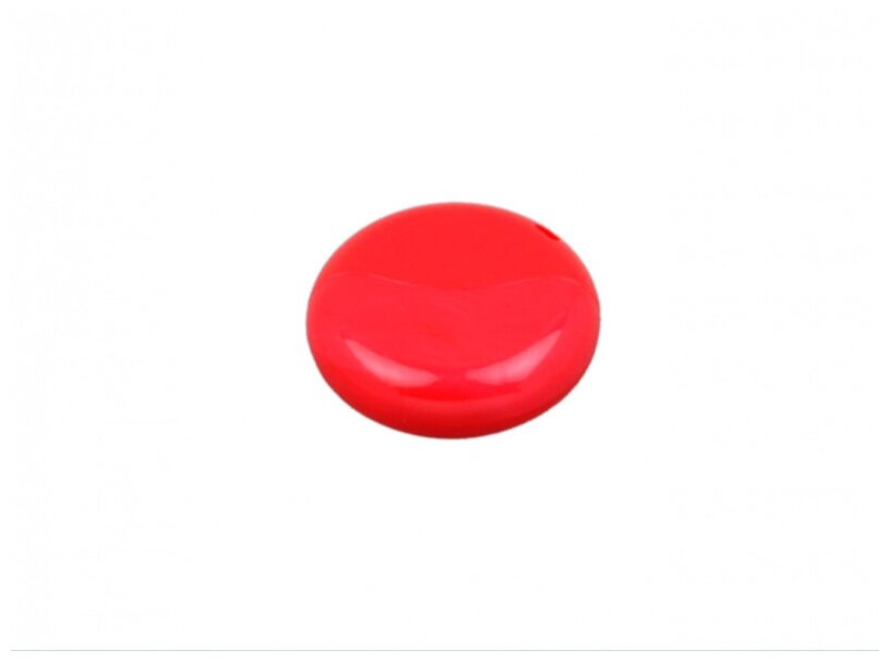 Пластиковая промо флешка круглой формы (16 Гб / GB USB 2.0 Красный/Red 021-Round Flash drivePL056)