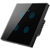 Умный выключатель ROXIMO сенсорный, четырехкнопочный, черный, SWSEN01-4B - изображение