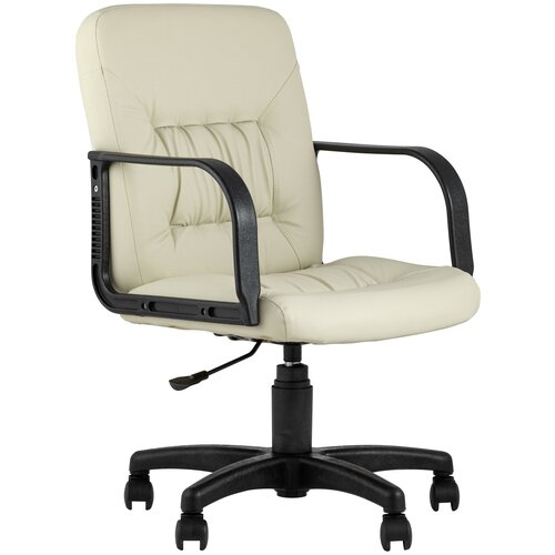 фото Кресло компьютерное офисное марк экокожа кремовый stool group