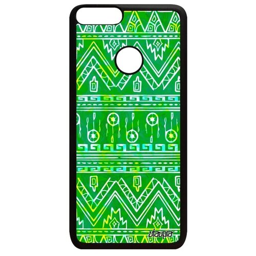 фото Ударопрочный чехол для мобильного // huawei p smart 2018 // "ацтекские мотивы" геометрический стиль, utaupia, светло-зеленый