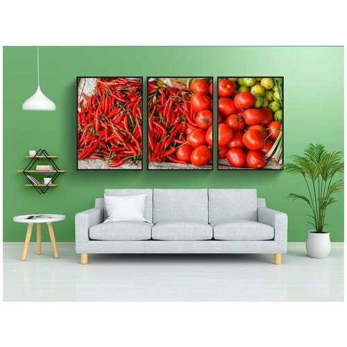 фото Набор модулных постеров для интерьера "перец чили, помидоры, красный" 60x90 см. в тубусе, без рамки lotsprints