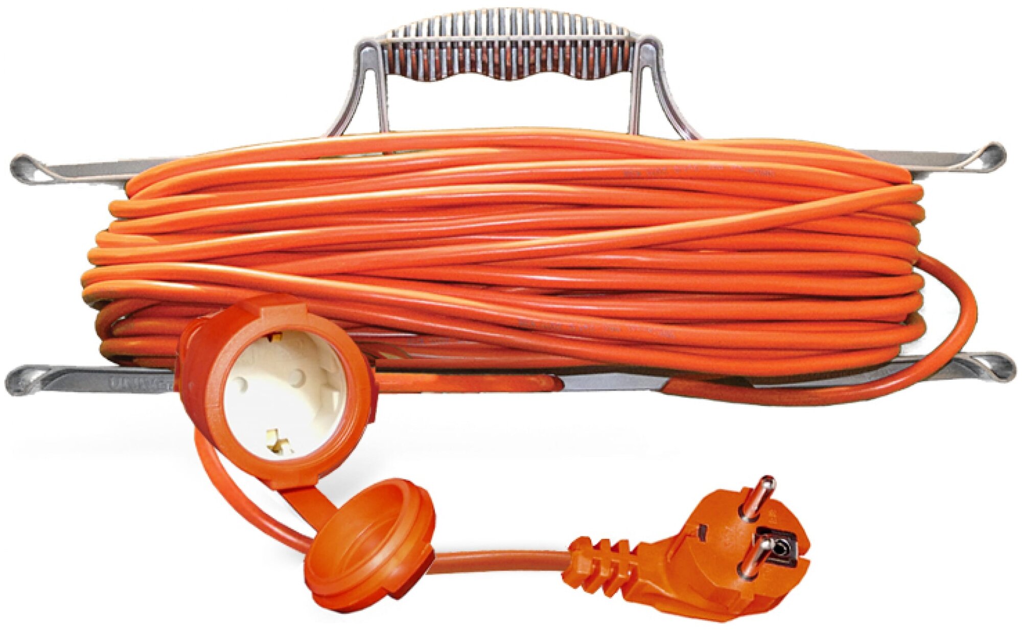 Удлинитель-шнур UNIVersal УШ-10, 1 розетка, с/з, 10А / 2200 Вт 1 20 м 0.75 м² 450 мм 180 мм 80 мм оранжевый
