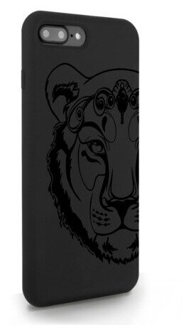 Черный силиконовый чехол MustHaveCase для iPhone 7/8 Plus Львица для Айфон 7/8 Плюс
