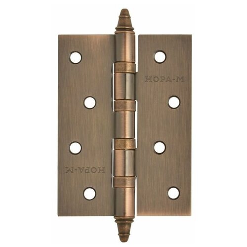 фото Петля дверная универсальная нора-м 4"-4вв (100*75*2,5) с колп. - старая медь