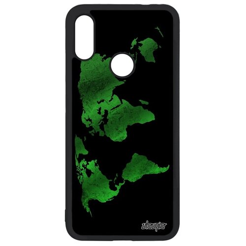 фото Защитный чехол на телефон // xiaomi redmi note 7 // "карта мира" стиль земля, utaupia, черный