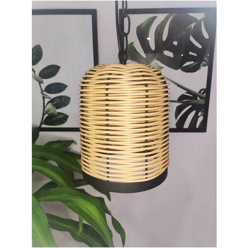 Подвесной светильник, потолочный светильник S4260-1 из полиротанга, бежевый, Е27, 60 Вт