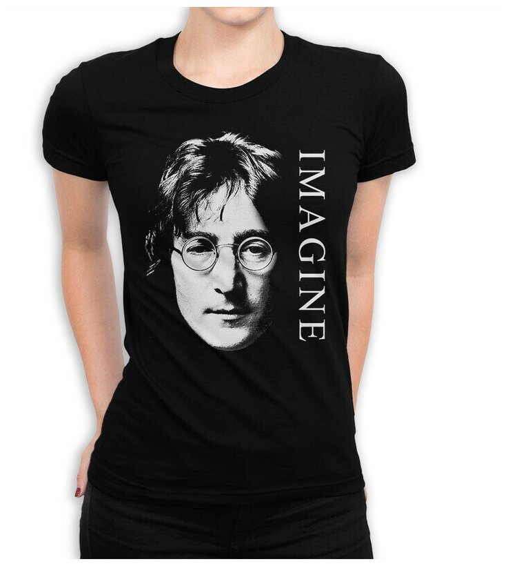 Футболка Dream Shirts Джон Леннон - Imagine ЖенскаяЧерная 