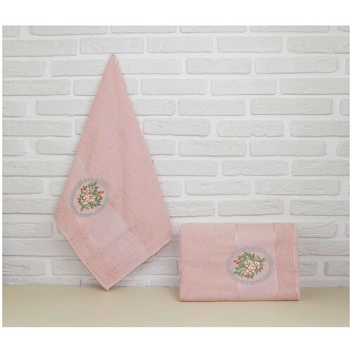 фото Ambiance полотенце marsilya цвет: персиковый (50х90 см,70х140 см) br42512