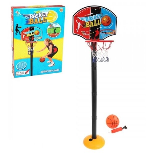 фото Набор напольный баскетбол, стойка высота 115 см, щит, мяч, насос, коробка наша игрушка