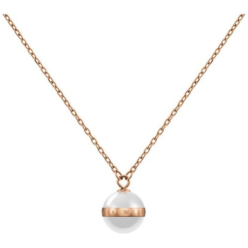 Колье Daniel Wellington, металл, керамика, длина 45 см, белый 2020 charm golden rose gold plant necklace female red rose flower pendant necklace to send girls fashion birthday party gifts