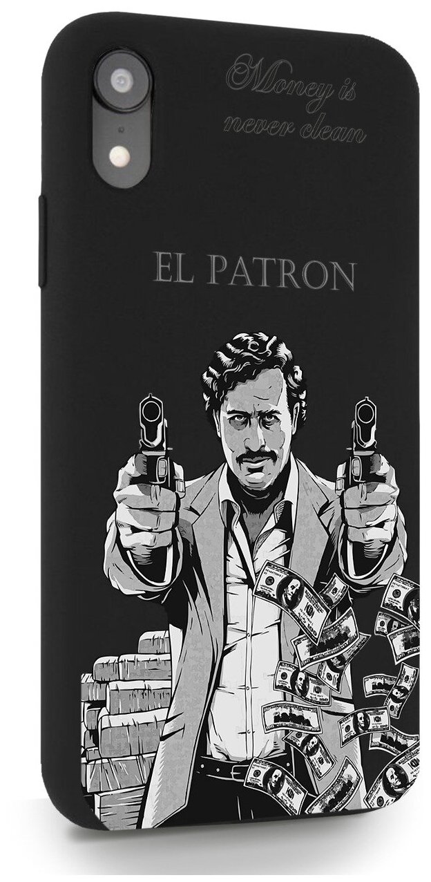Черный силиконовый чехол MustHaveCase для iPhone XR El Patron Pablo Escobar Пабло Эскобар для Айфон 10R Противоударный