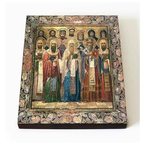 собор радонежских святых икона на доске 8 10 см Собор Ростовских святых, икона на доске 8*10 см