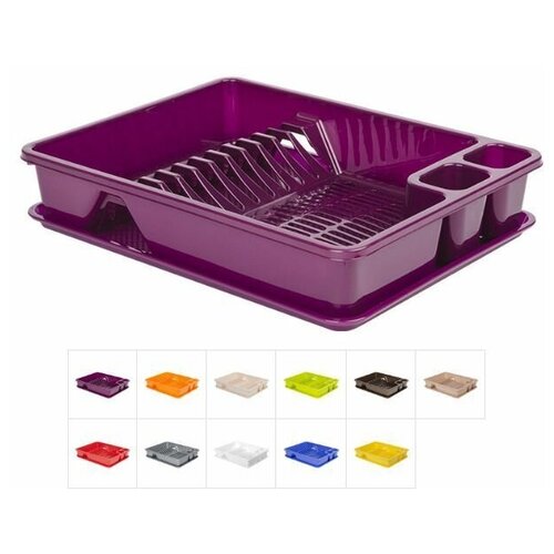 Сушилка для посуды с поддоном 33х43 см, DRINA (цвета в ассортименте) (10168)