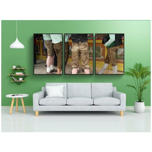 фото Набор модулных постеров для интерьера "ледерхозен, мужчины, костюм" 60x90 см. в тубусе, без рамки lotsprints