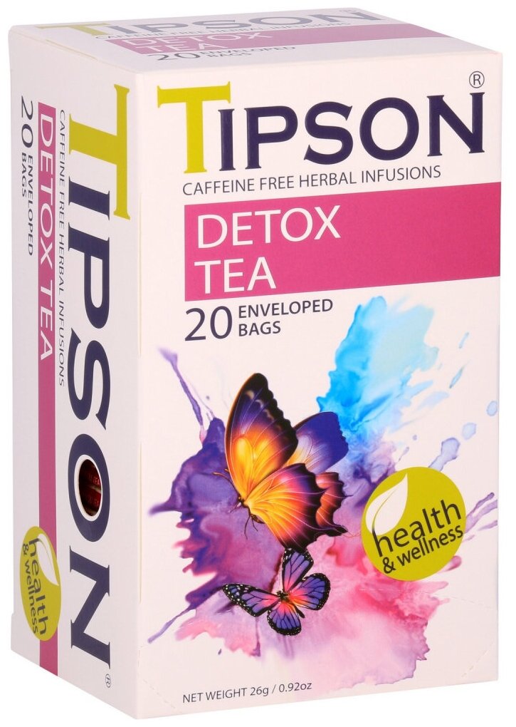 Чайный напиток травяной Tipson Detox Tea, в пакетиках, 1,3 г × 20 шт.