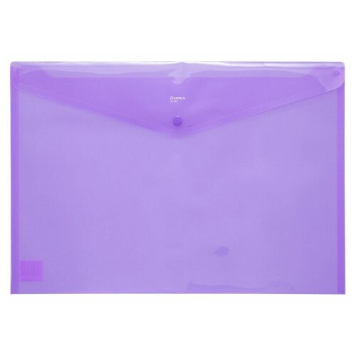 Папка-конверт пластиковая на кнопке А3 COMIX Blaze, синяя