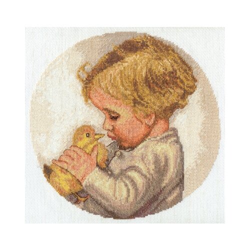 фото Набор для вышивания panna dt-1405 ( дт-1405 ) мальчик с утенком 1 шт.