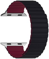 Силиконовый ремешок для Apple Watch 42/44/45 mm LYAMBDA ACRUX DSJ-30-44- BW Black/Wine red