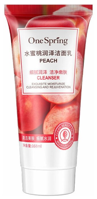 ONE SPRING Пенка для умывания с экстрактом персика One Spring Peach Cleanser, 168 мл.