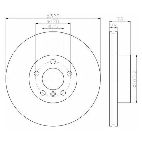фото Тормозной диск передний hella 8dd355119531 для bmw x3 f25, x4 f26