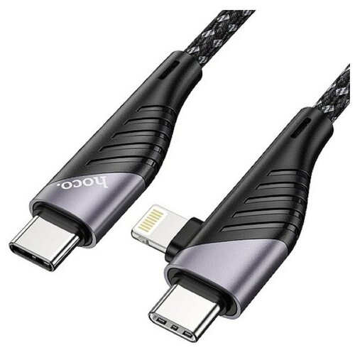 Кабель Hoco U95, Type-C - Type-C/Lightning, на C до 60 Вт, на iP до 20 Вт, 3 А, 1.2 м, черный сзу usb usb c hoco n28 type c lightning