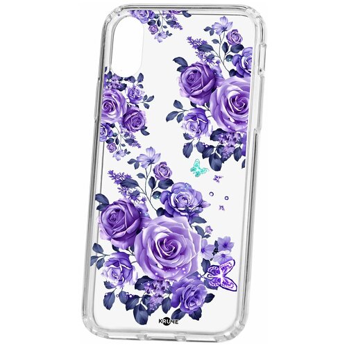фото Чехол для apple iphone xs / x kruche print roses / чехол для apple iphone / чехол с рисунком / чехол с принтом / чехол для айфон / бампер на айфон / чехол накладка для iphone / противоударная накладка для iphone / защита для iphone / защита на айфон / cиликоновый чехол для iphone / пластиковый чехол на iphone / защитный чехол для iphone кruче